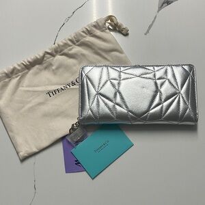 NEW Tiffany & Co. Quilted Silver Wallet